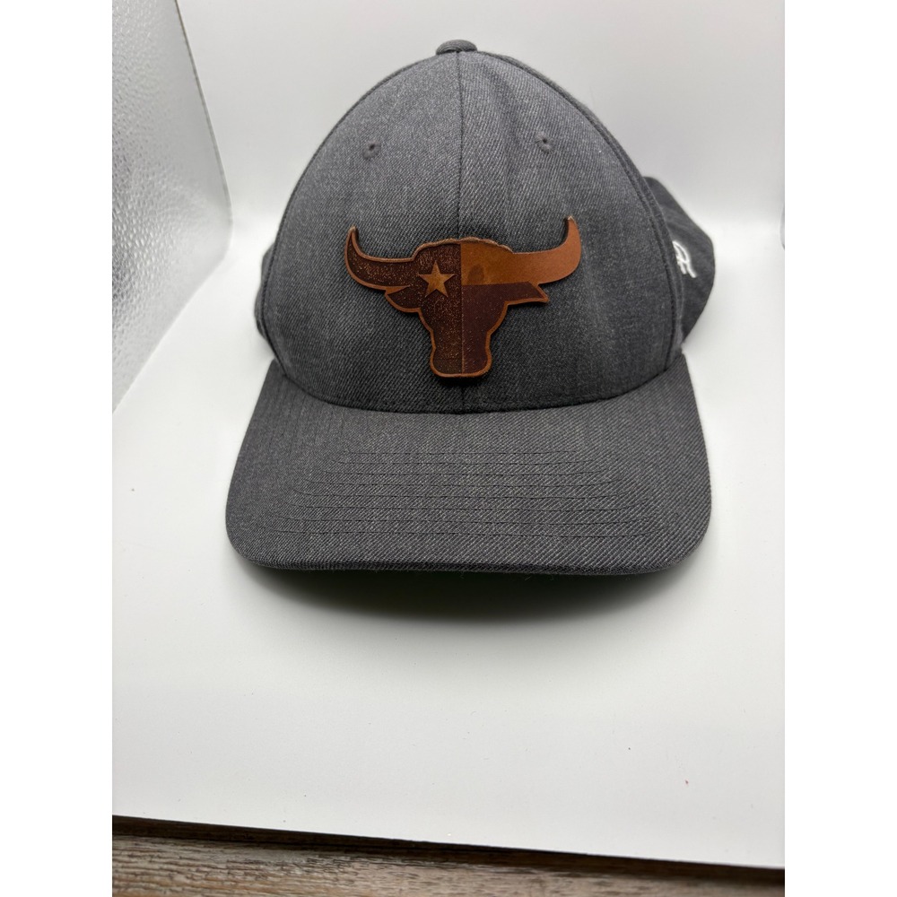Yupoong‎ The Classics Gray Snapback Hat Texas Longhorn Leather Patch Mens Hat